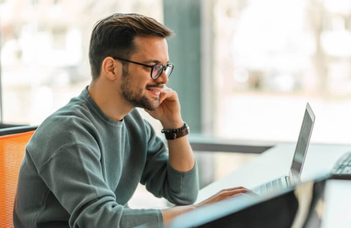 Person working with Laptop